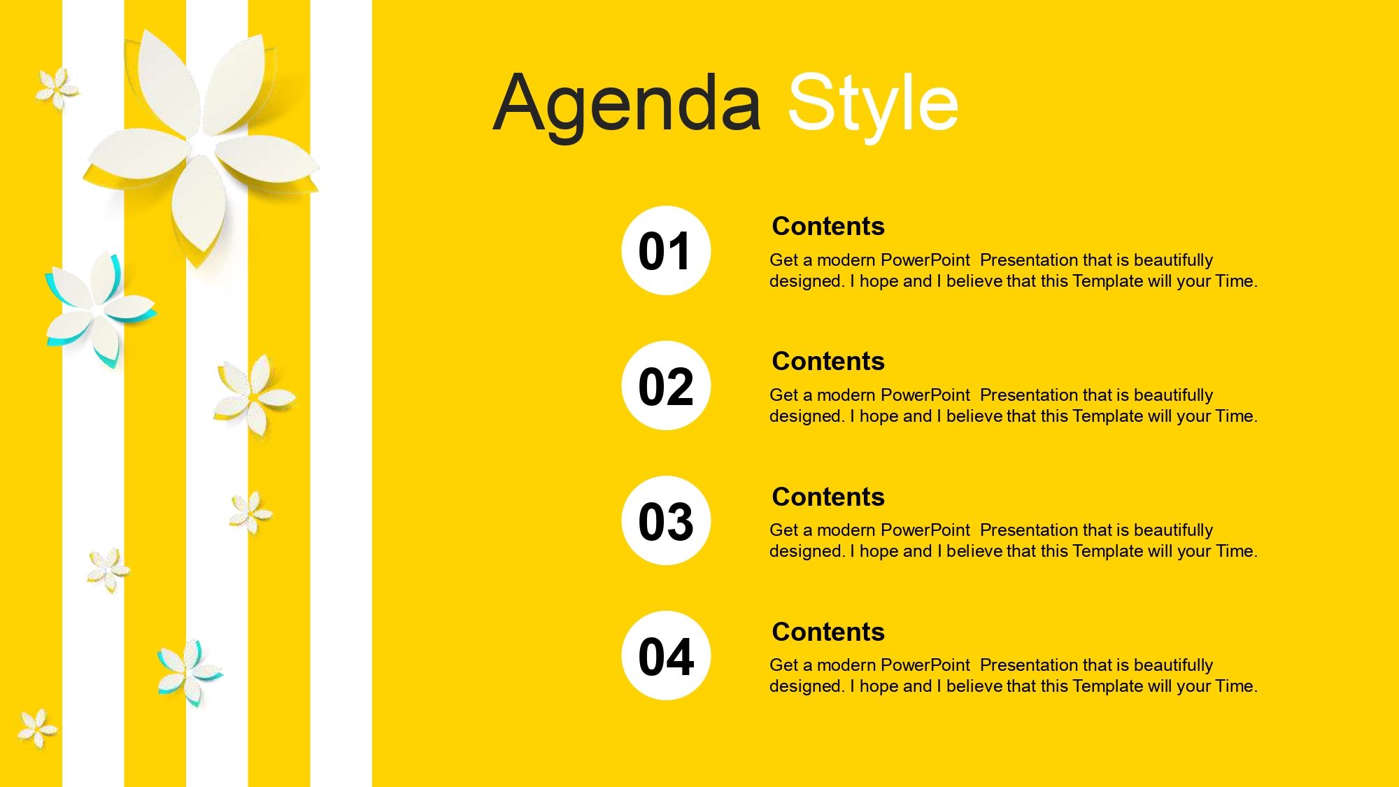 Plantilla PowerPoint con Diseño de Flores