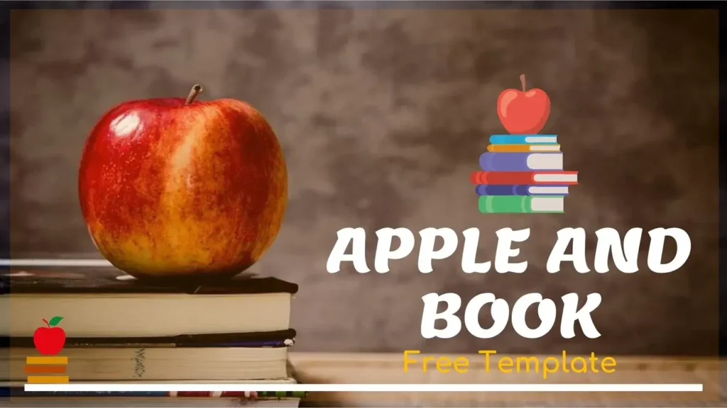 Plantilla PowerPoint de Manzana sobre Libro