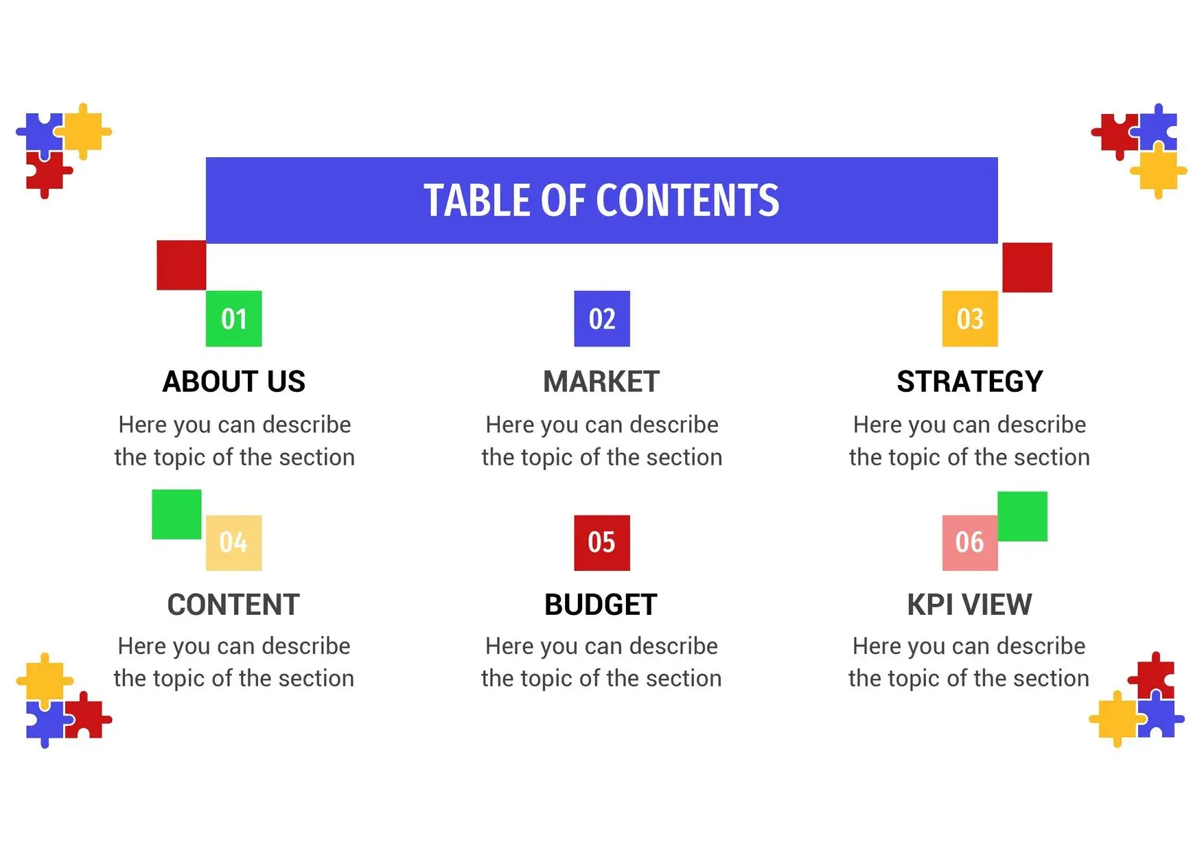Plantilla PowerPoint estilo Rompecabezas