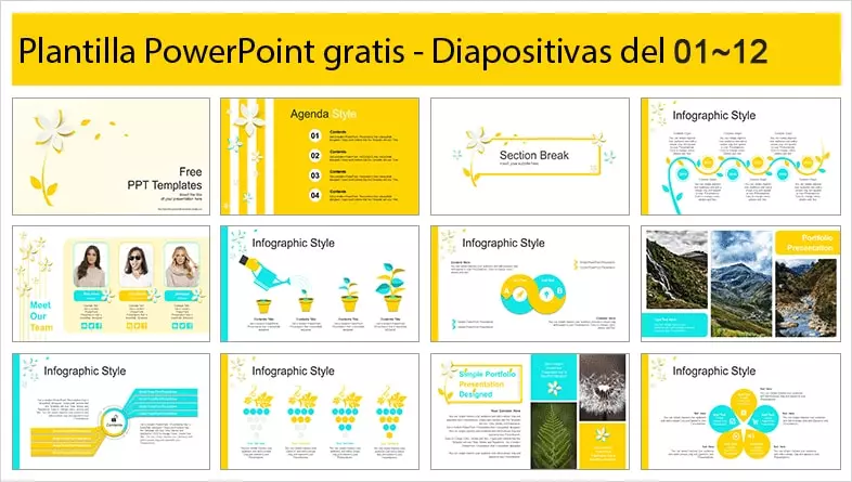 Plantilla PowerPoint con Diseño de Flores
