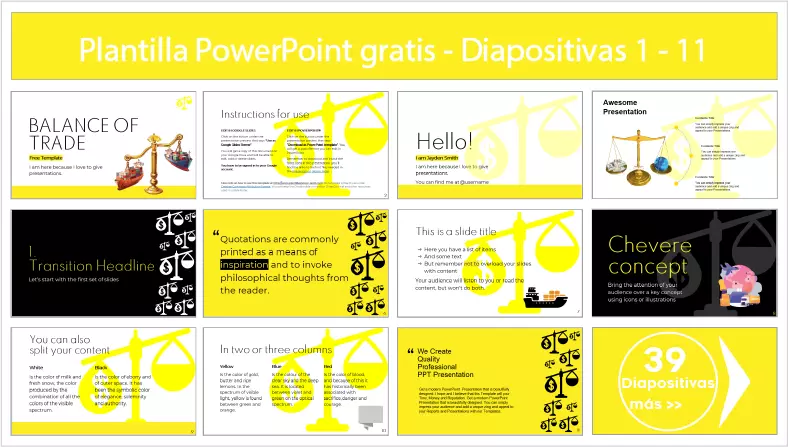 Plantilla PowerPoint de Balanza Comercial