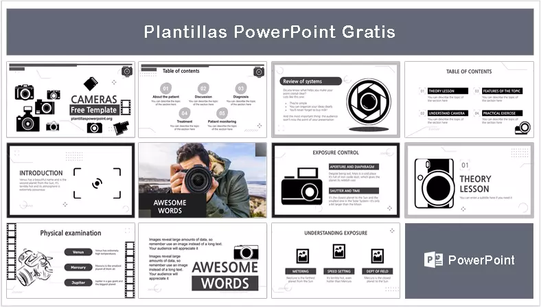 Cámaras Fotográficas Plantilla PowerPoint