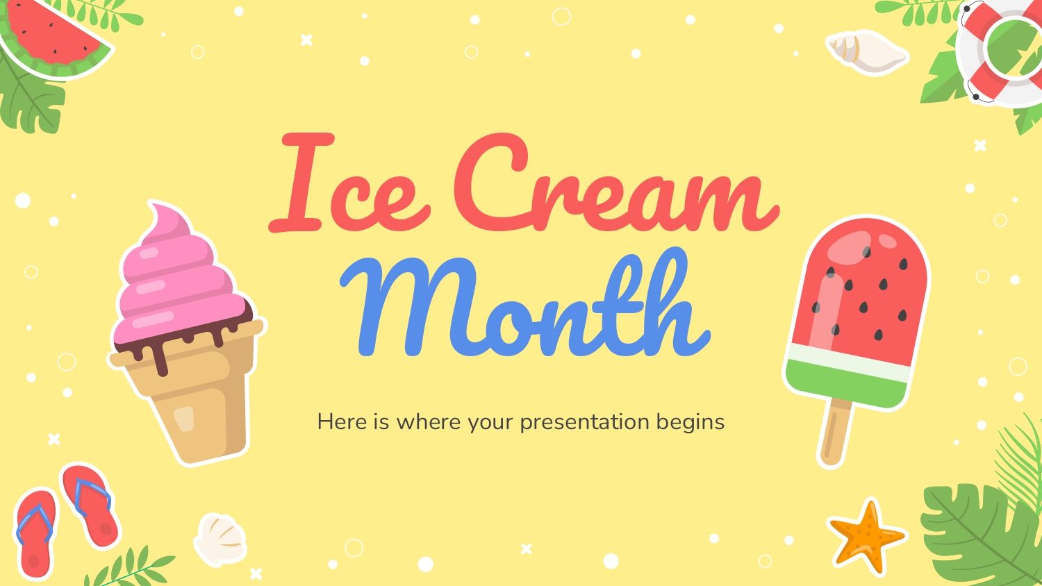 Mes del Helado Plantilla PowerPoint