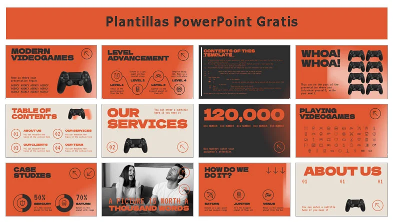 Plantilla PowerPoint de Agencia de Videojuegos