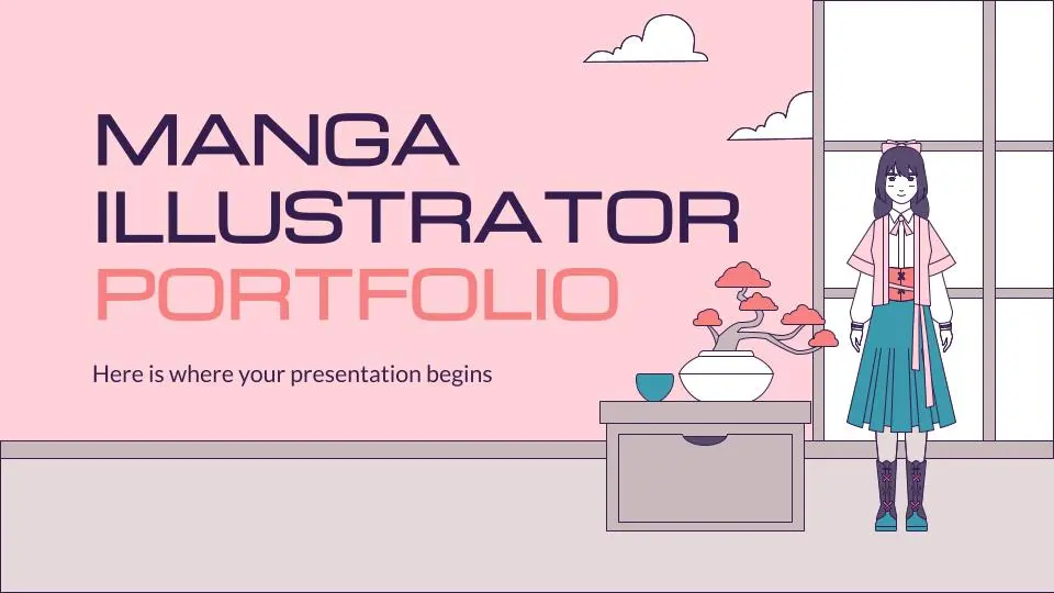 Plantilla PowerPoint de Ilustrador de Mangas
