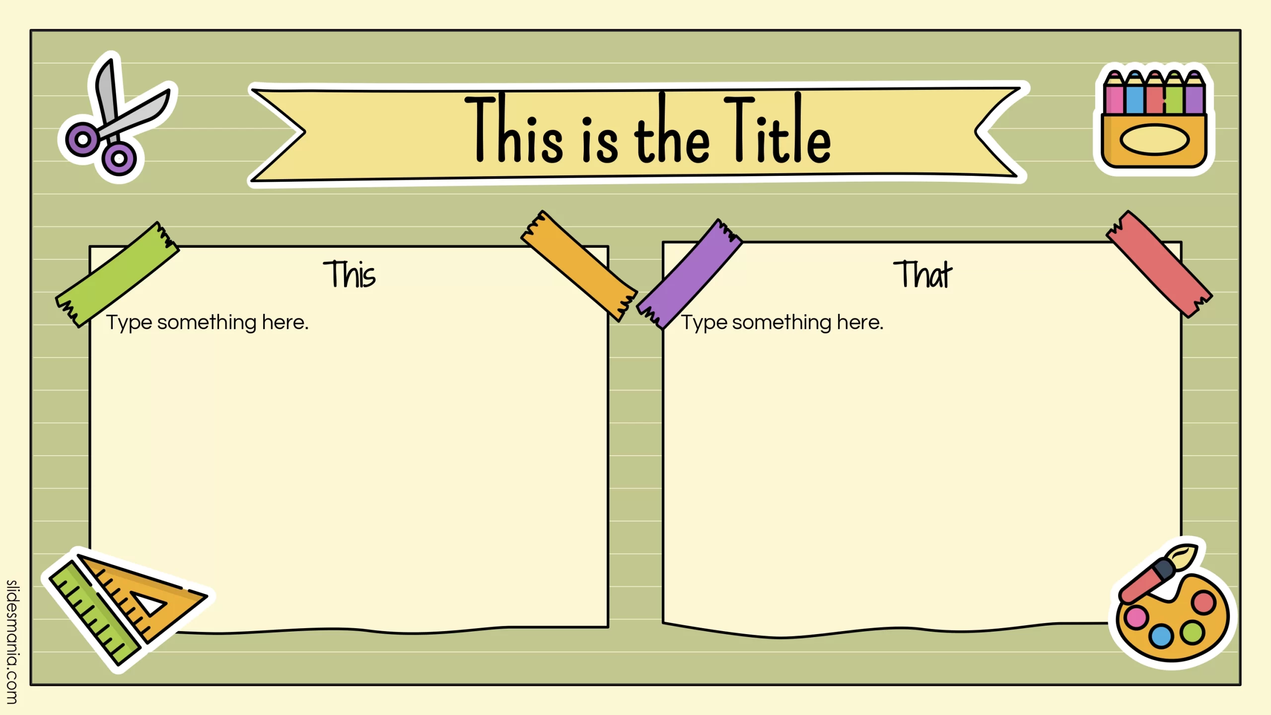 Plantilla PowerPoint de Útiles Escolares