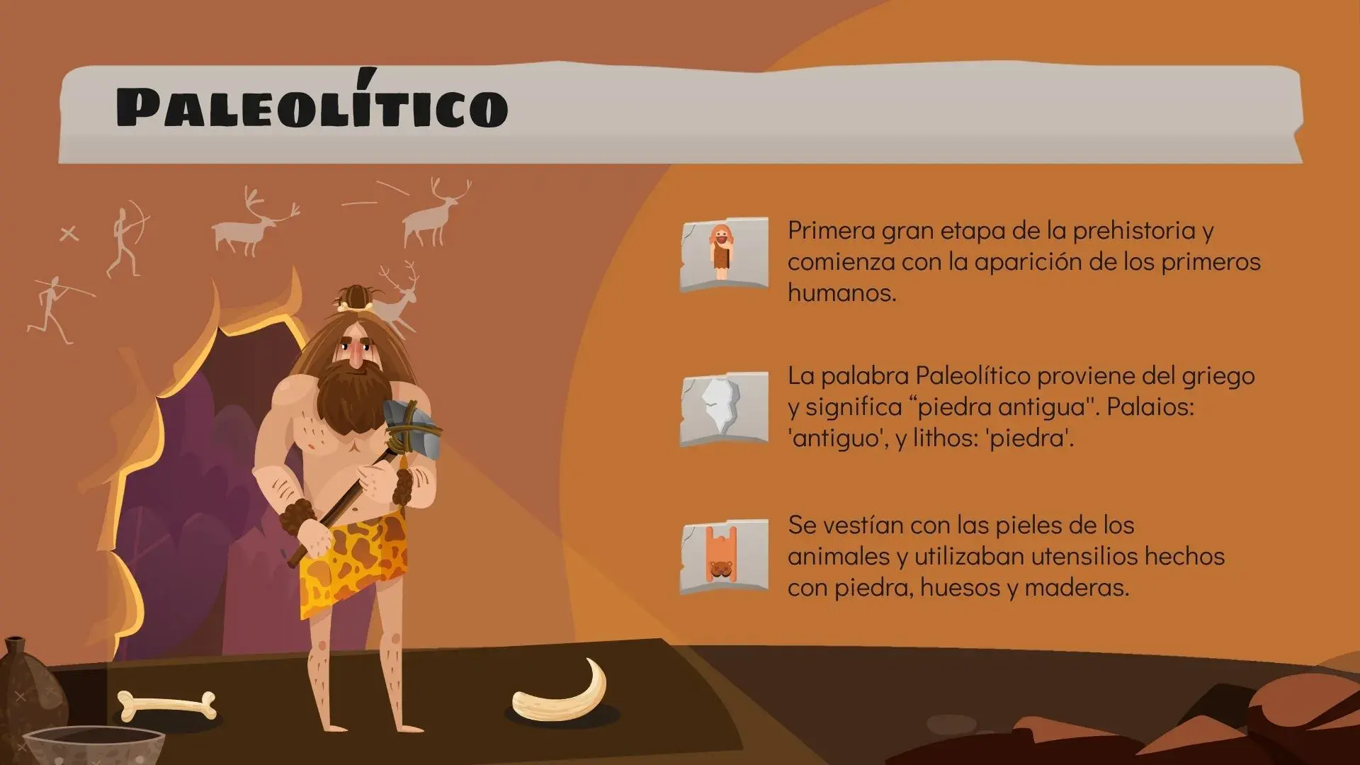 Plantilla PowerPoint de la Prehistoria