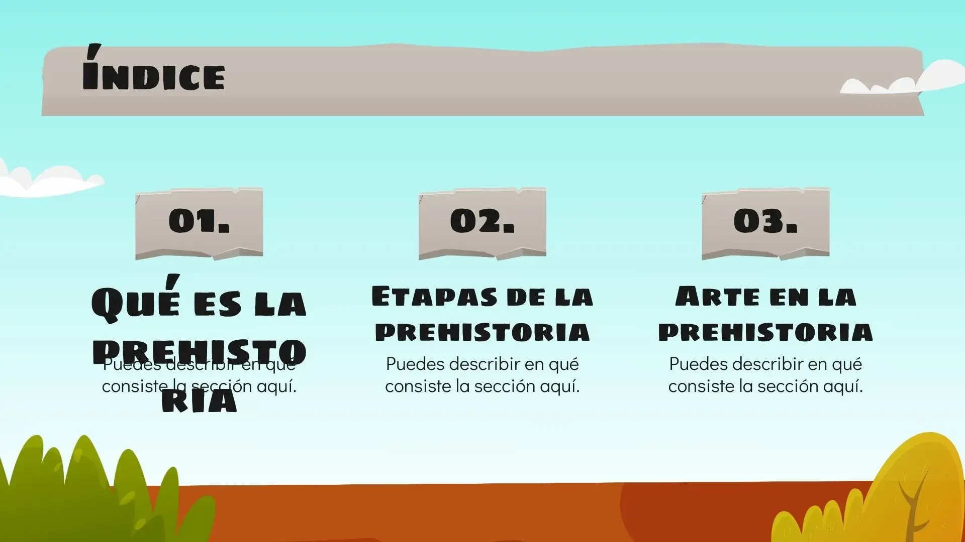 Plantilla PowerPoint de la Prehistoria