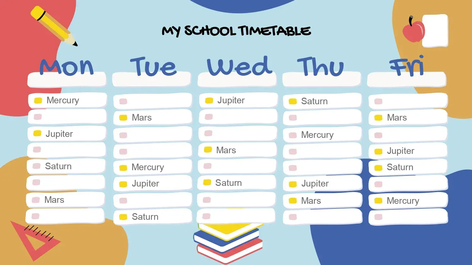 Horario de Clases Estilo Kawai