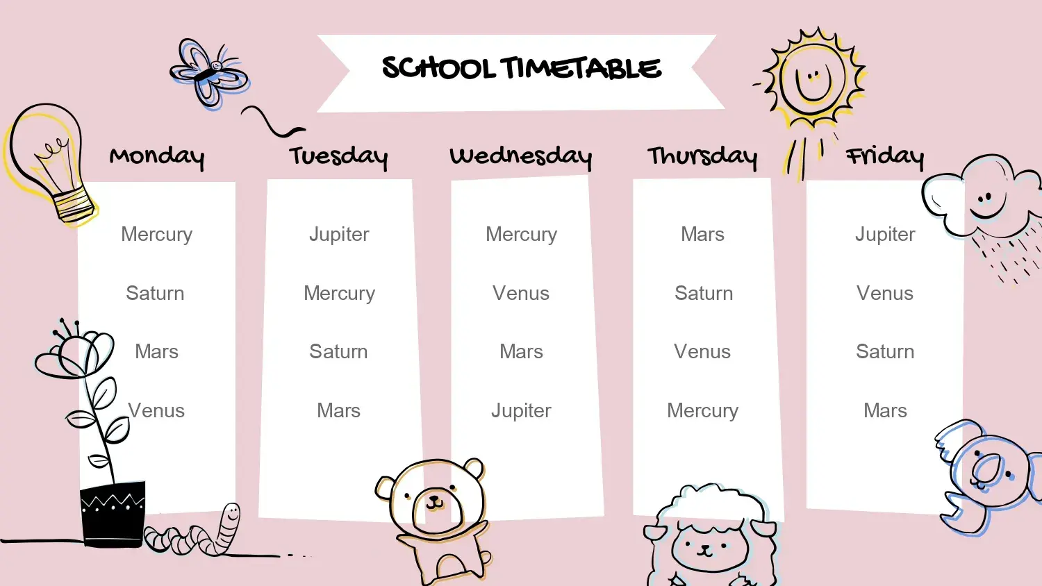 Horario de Clases Estilo Kawai