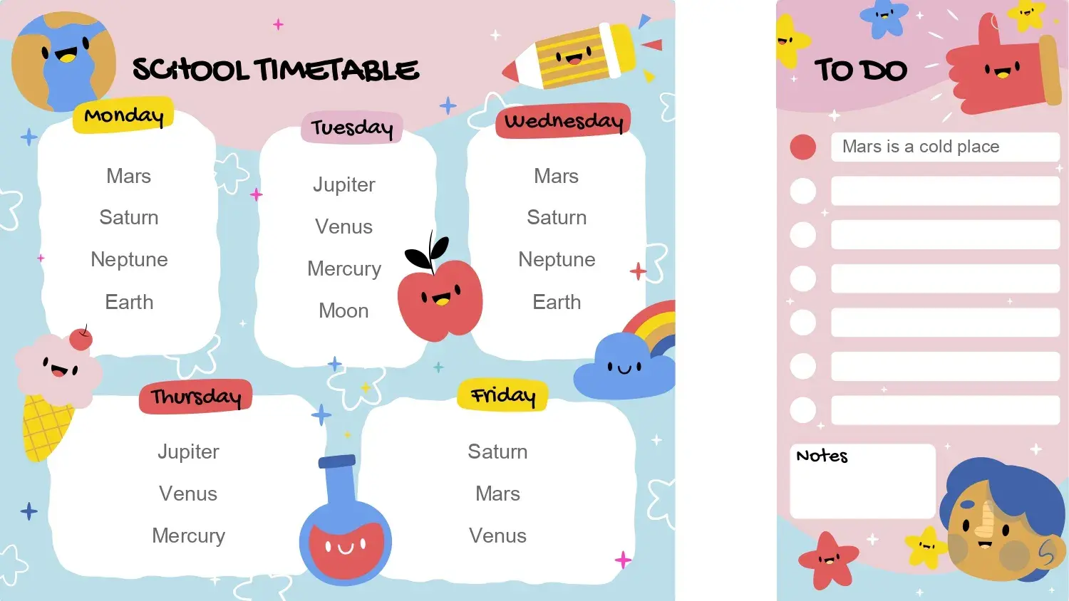 Horario de Clases Estilo Kawai