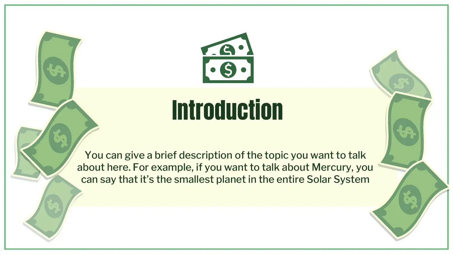 Plantilla PowerPoint Estilo Dólares