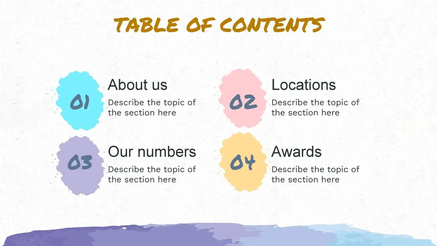 Plantilla PowerPoint de Bordes con Acuarelas