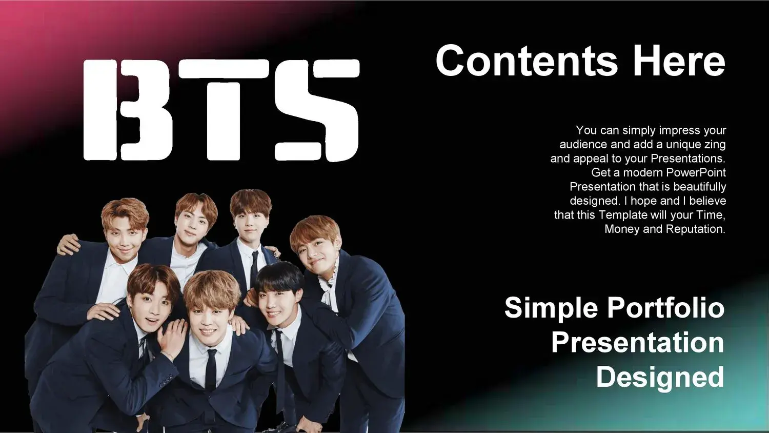 Plantilla PowerPoint Moderna de BTS