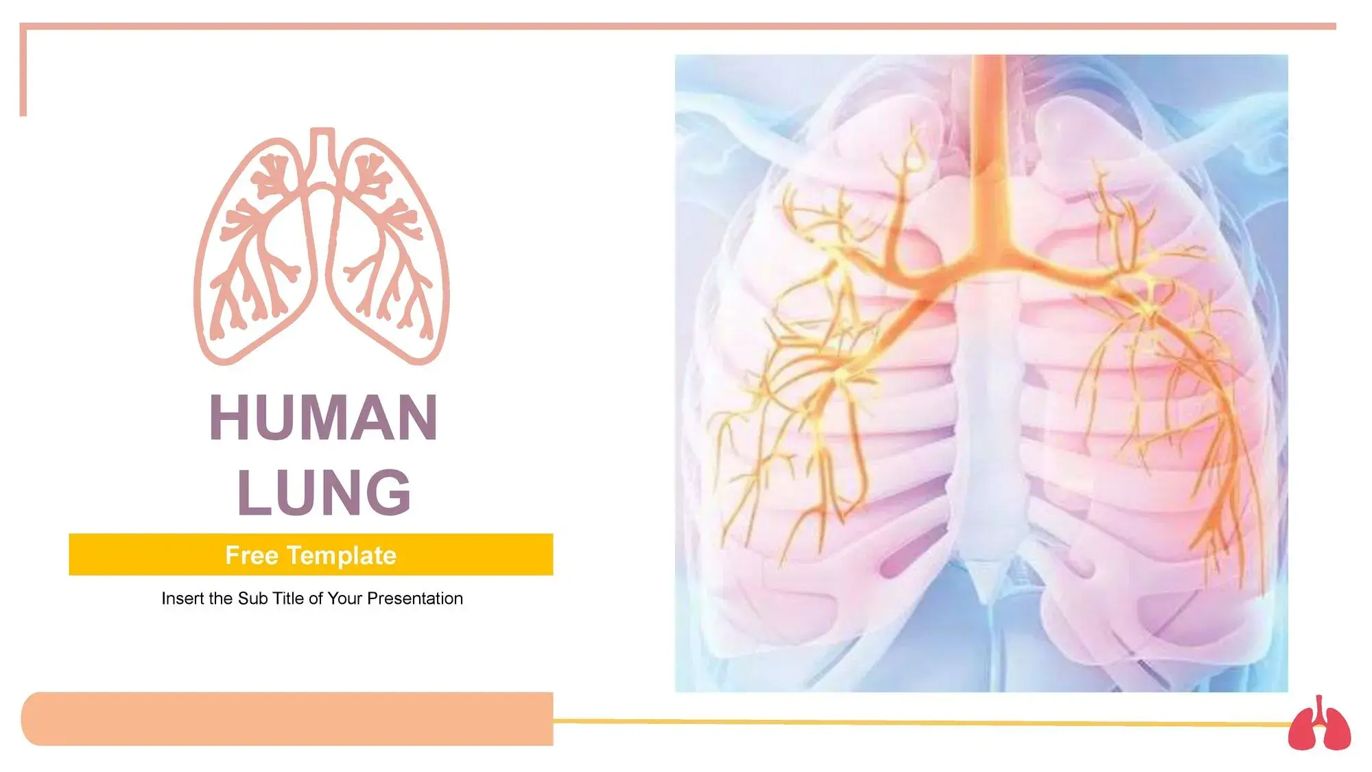 Plantilla PowerPoint de los Pulmones
